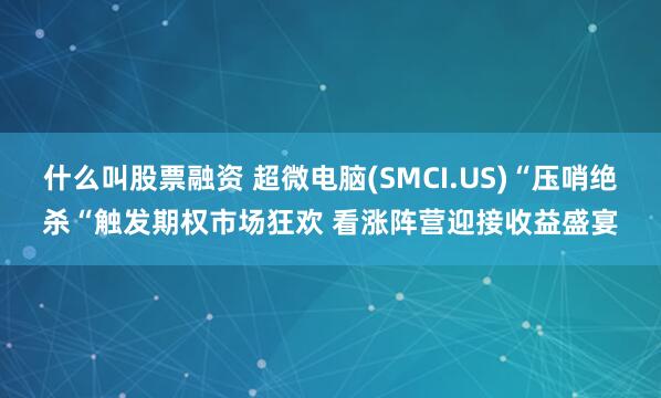 什么叫股票融资 超微电脑(SMCI.US)“压哨绝杀“触发期权市场狂欢 看涨阵营迎接收益盛宴